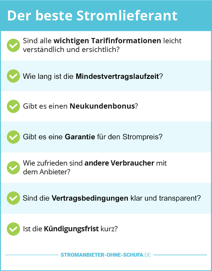 zum günstigen Stromanbieter wechseln trotz Schufa