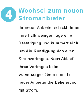 Wechsel zum neuen Stromanbieter