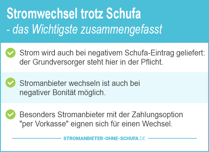 Stromwechsel trotz Schufa